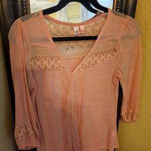 Pink sheer blouse